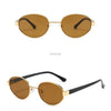 Retro Oval Metal Sunglasses with UV400 Protection