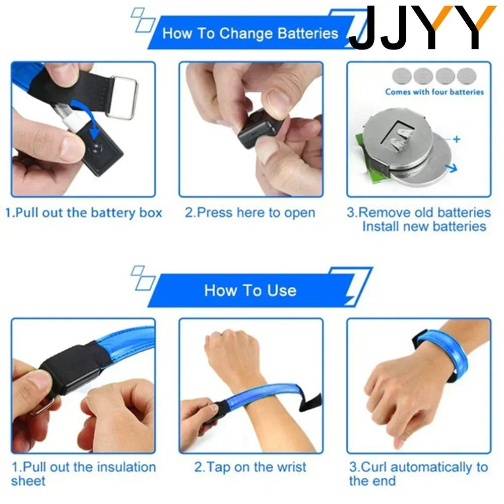USB Rechargeable LED Safety Armband for Night Running and Cycling