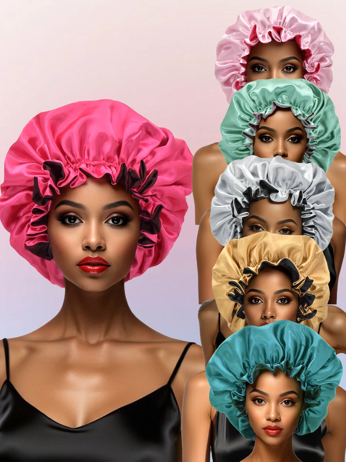 Reversible Satin Sleep Cap with Adjustable Fit