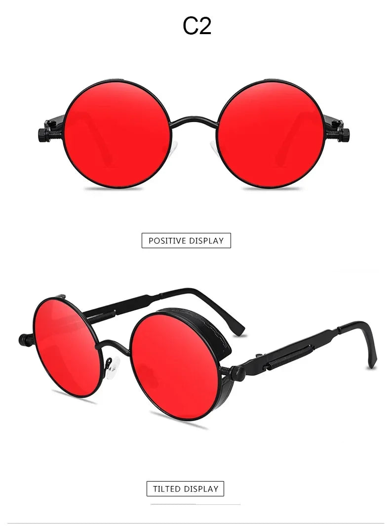 Classic Round Metal Frame Sunglasses with UV400 Protection