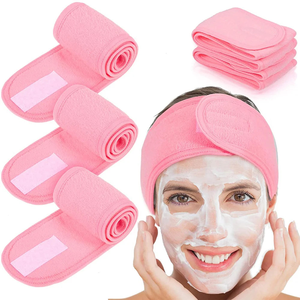 Adjustable Soft Towel Headband for Facial & Hair Use