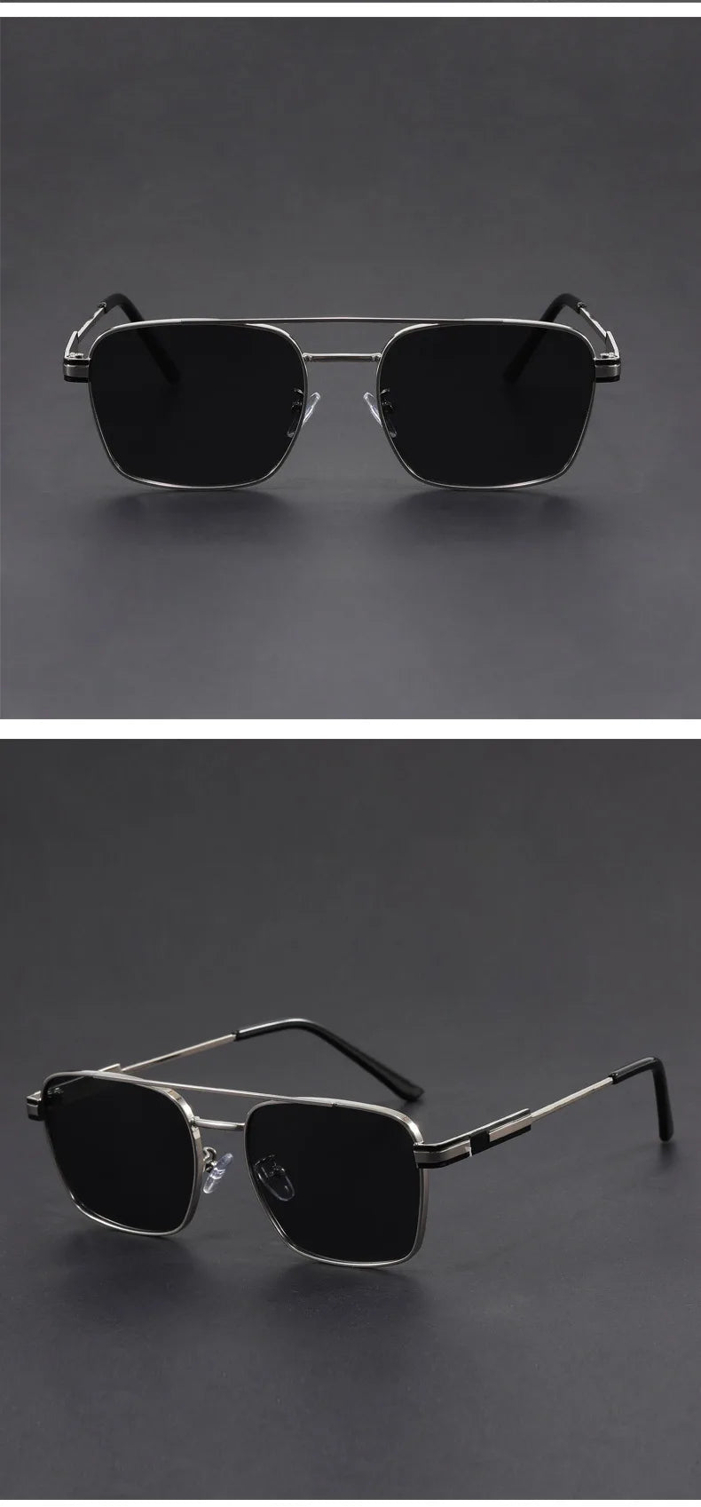 Square Metal Sunglasses with UV400 Protection