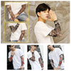 A male model wearing long-sleeved UV protection arm sleeves for summer cooling, shown in various close-up shots.
