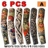 Six packs of unisex sun shading tattoo arm sleeves displayed in an orange box.