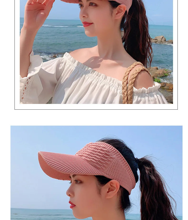 Breathable Adjustable Sun Visor Cap for Women