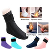 Reusable hot and cold therapy socks in various colors including black purple blue and pink for ankle pain relief