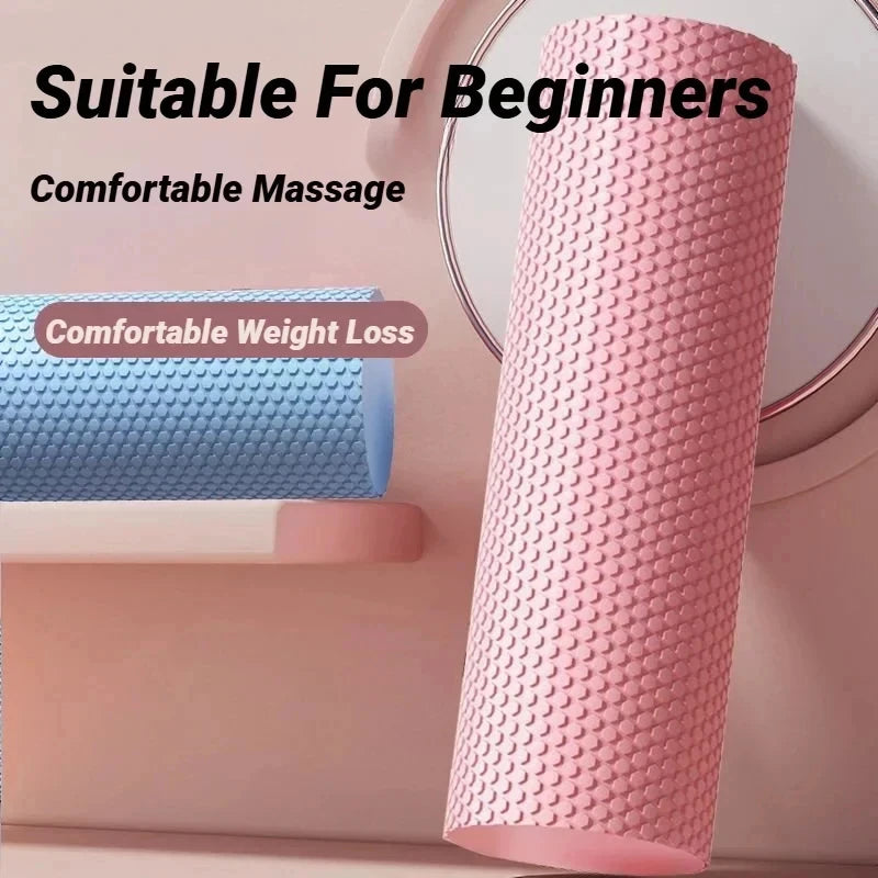Pink hexagonal foam roller for massage and weight loss suitable for beginners