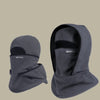 A dark gray double-layer winter beanie shown in a folded and unfolded state.