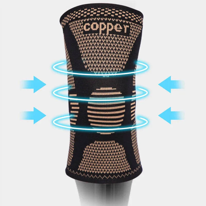 Copper Fiber Compression Knee Sleeve for Sports Support
