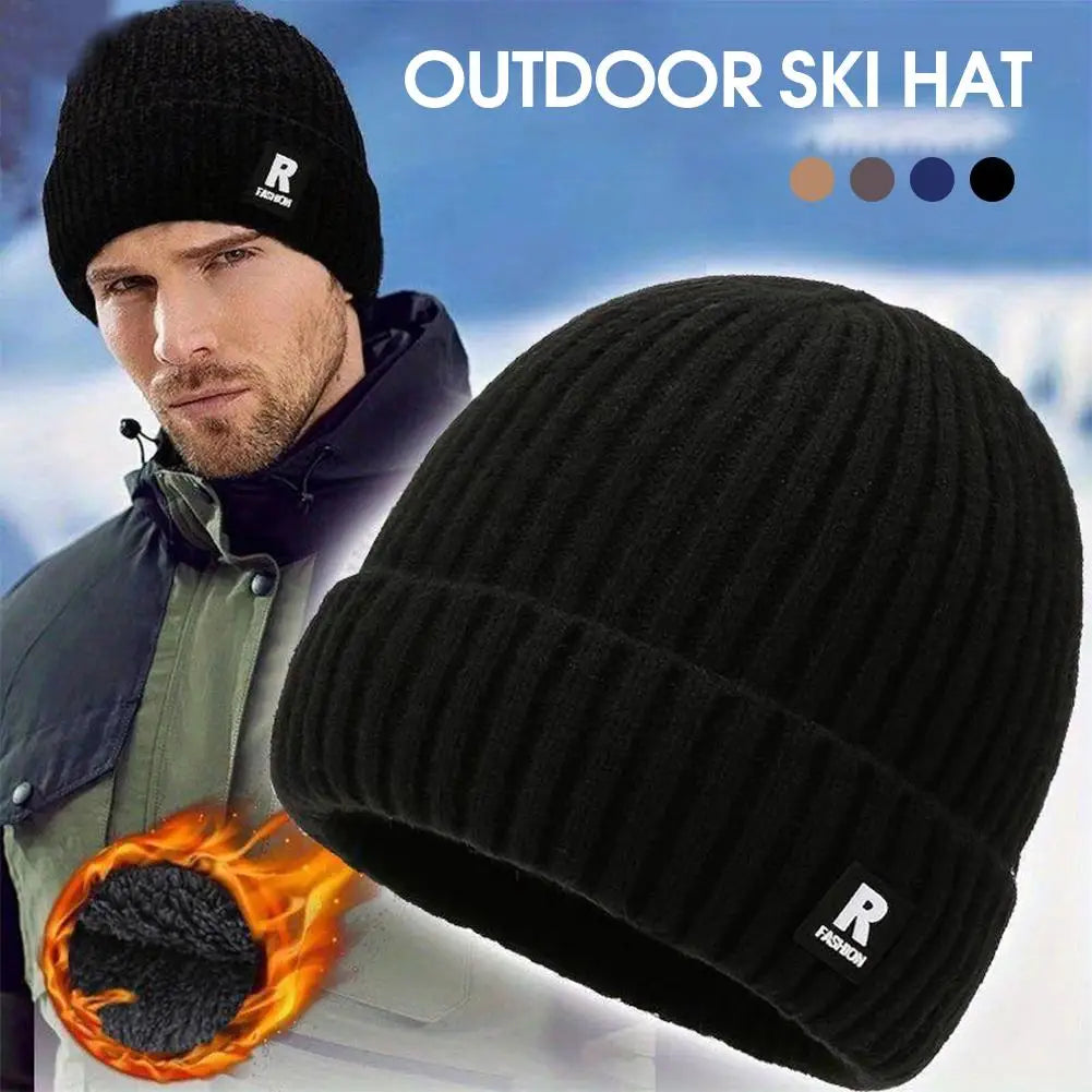 Fleece-Lined Knit Beanie for Men and Women