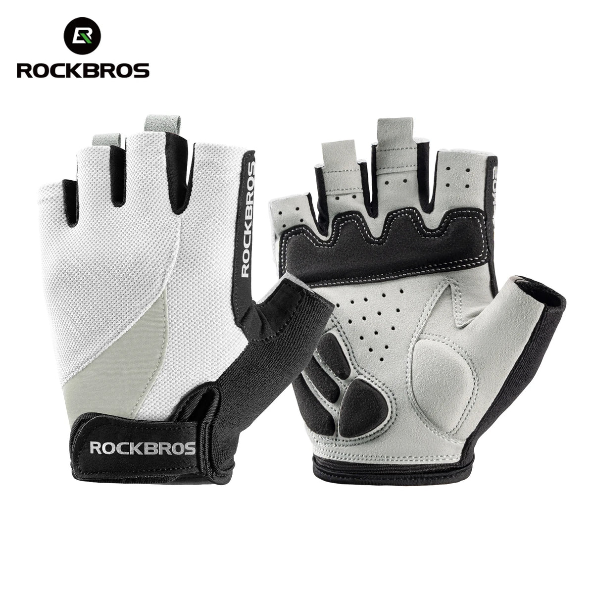 A pair of Rockbros breathable cycling gloves for mountain biking riding, shown against a white background.