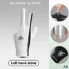 A pair of white and black billiard gloves shown for the left hand alone.