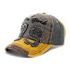 Vintage Washed Cotton Baseball Cap with Letter Embroidery