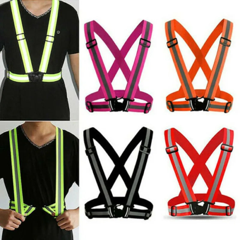Adjustable Reflective Safety Vest for Night Running and Cycling