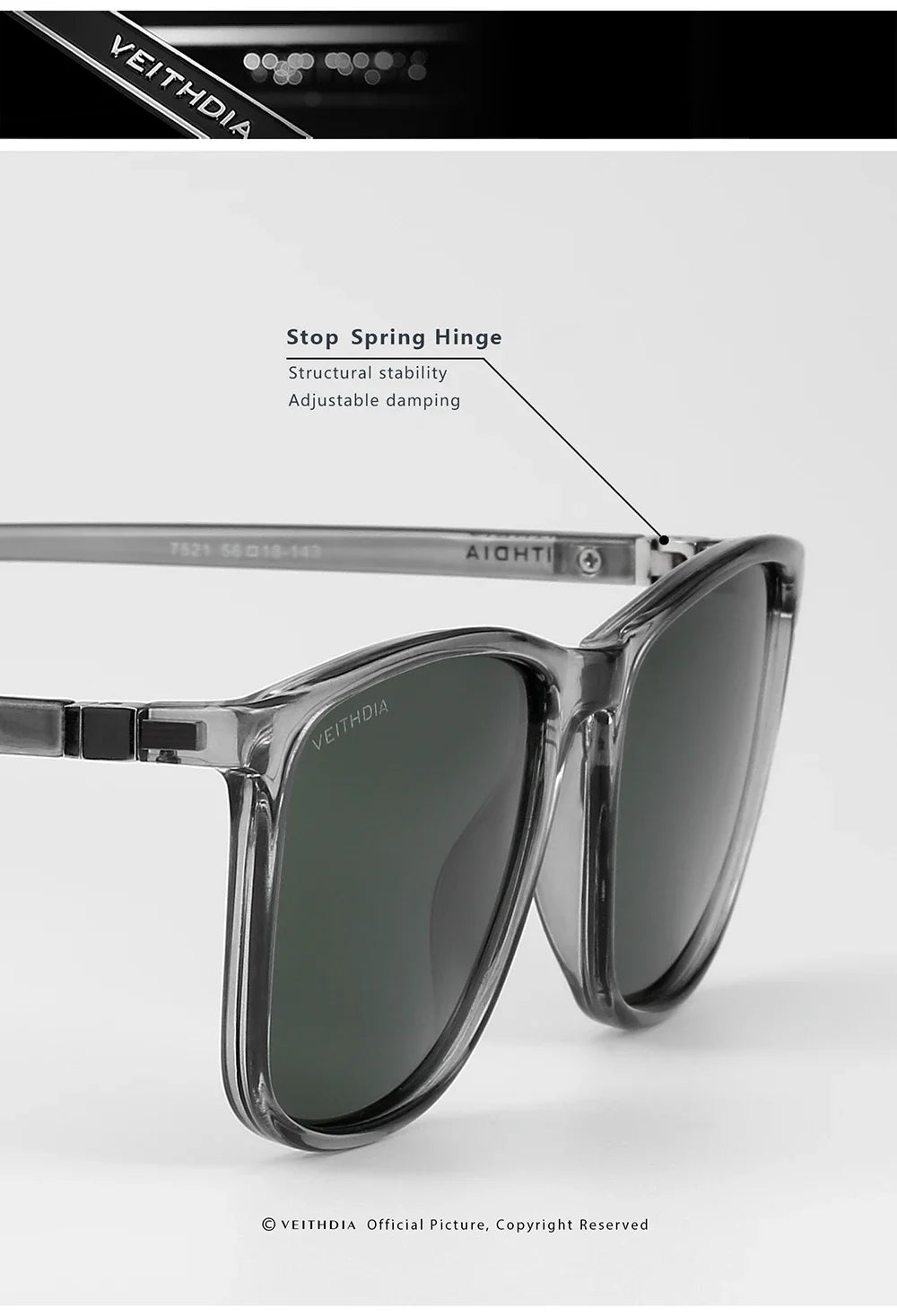 Retro Square Sunglasses with Polarized UV Protection