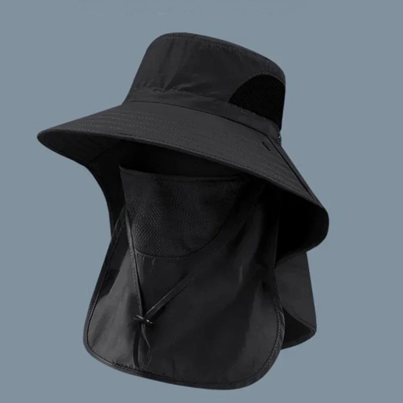 UPF 50+ Wide Brim Sun Hat with Detachable Face Mask