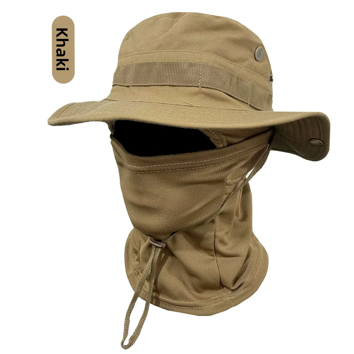 Camouflage Boonie Hat with Attached Face Mask