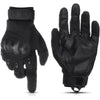 A pair of black tactical fingerless gloves shown against a white background.