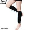 Black Type 2 high-support leg compression sleeves shown on a person's lower leg.