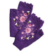 Embroidered Floral Bee Fingerless Gloves