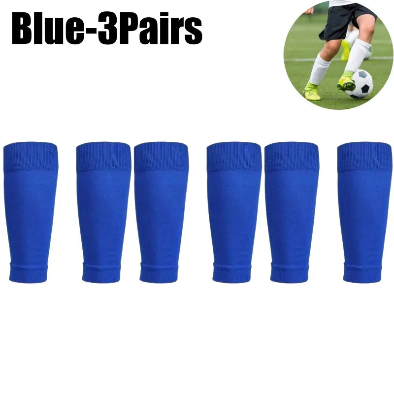 Set of three blue compression sports socks for football and team activities
