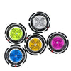 A set of precision golf ball markers and slope meters showing different angles and directions.
